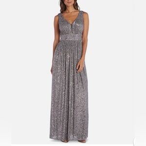 R&M Richards Nightway Pewter Sequin Evening Dress